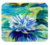 YENDOSTEEN Colorido Hermosa Fantasía Encantadora Arte Único Flor Linda Agua NINFA Loto Aceite Acuarela Pintura Rectángulo Mousepad Personalizar Mousepad