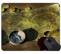 YENDOSTEEN Compass Gaming Mouse Pad Custom, Globo Compass World Map Adventure Mouse Pads