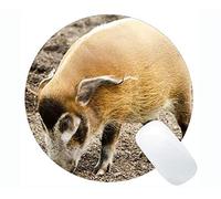 YENDOSTEEN Diseño Animal Cute Baby Pig Mousepad, África Alfombrilla de ratón Redonda con Bordes cosidos
