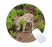 YENDOSTEEN Diseño Animal Cute Baby Pig Mousepad, Hog Wild Round Mouse Pad con Bordes cosidos