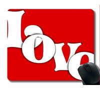 YENDOSTEEN El Mejor cojín de ratón de la Idea del Regalo, Tarjeta roja del Amor del día de Tarjeta del día de San Valentín Mousepad de Goma Bordes cosidos