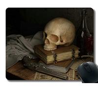 YENDOSTEEN Estera antirresbaladiza del cojín de ratón, aún del Vino de la Pistola del cráneo Vida