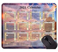 YENDOSTEEN Fuente de HD del Calendario 2021 con Alfombrilla de Mouse para Juegos de Vacaciones, Alfombrillas de Mouse Golden Tree In The Sunset