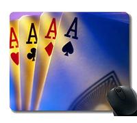 YENDOSTEEN Gaming Mouse Mat, Heart Aces Tarjetas Spades Rubber Mousepad Stitched Border