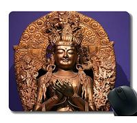 YENDOSTEEN Gaming Mouse Pad, Buddha Meditation Faith Spirituality Rest, Buddha Mouse Pad with Stitched Edge