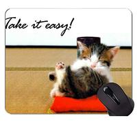 YENDOSTEEN Gaming Mouse Pad Custom, Active Animal Cat Base de Goma Antideslizante Mousepad