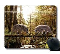 YENDOSTEEN Gaming Mouse Pad Custom, Animal Wolf Ray Mousepad Respaldo de Goma Antideslizante