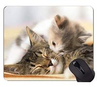 YENDOSTEEN Gaming Mouse Pad Custom, Baby Animal Kitten Animal Cute Kissing Band Love Cat Antideslizante Goma Base Mousepad