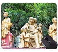 YENDOSTEEN Gaming Mouse Pad Custom, Escultura Big Buddha Statues Base de Goma Antideslizante Mousepad