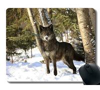 YENDOSTEEN Gaming Mouse Pad Custom, Wildlife Predator Winter Animal Lobo Antideslizante Gaming Mouse Pad