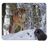 YENDOSTEEN Gaming Mouse Pad, Fantasy Wolf In A Dark Winter Forest Alfombrillas De Raton