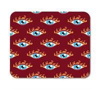 YENDOSTEEN Gaming Mouse Pad Fuego Psicodélico Trippy Eyes Modelo inconsútil Vector Ilustración Arte Decoración asiática Oficina Antideslizante Respaldo de Goma Tapete para ratón