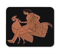 YENDOSTEEN Gaming Mouse Pad Hombre Joven y Hermoso a horcajadas en un Gallo Basado en un jarrón mitológico Popular Griego Antiguo Decoración Oficina Accesorios