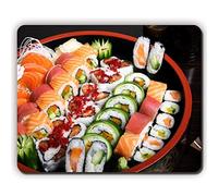 YENDOSTEEN Gaming Mouse Pad mousemat Mouse Pad, Rollos de Sushi Carne Plato de Pescado Plato, Game Office MousePadP0094