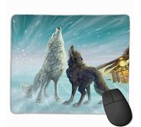 YENDOSTEEN Juego para computadora Almohadilla para Mouse Wolf Art Imagen Laptop Pad Antideslizante Bordes de Goma cosidos