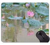 YENDOSTEEN Love Lotus Deja el cojín de ratón de Goma Antideslizante del Juego Floral - cojín de ratón de Goma de Lotus