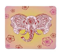 YENDOSTEEN Mandala de Elefante, Imagen Animal étnica Tribal Mehndi con Estampado de Detalles de Paisley, Rojo Rosa y Naranja, Borde Cosido Antideslizante
