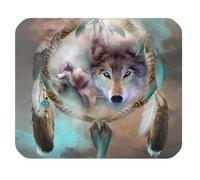 YENDOSTEEN Mejor Cool Wolf Dream Catcher Tela, respetuosa con el Medio Ambiente, con Goma de Neopreno, cojín de ratón Luxlady