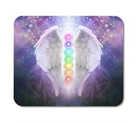 YENDOSTEEN Mouse Pads Angel Wings Chakras Oscuridad y luz Par de The Seven Between con Dark Blue Black y Purple Pad para notebooks