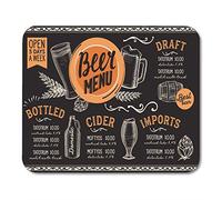 YENDOSTEEN Mouse Pads Pub Comida Cerveza Bebida para Restaurante y Café Graphic Mouse Pad para Cuadernos esteras