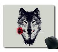 YENDOSTEEN Mousemat de Yanteng, Red Rose Wolf Art Gaming Mouse Pads (Multicolor)