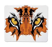 YENDOSTEEN (Ojo del Mouse Pad) [Ojo, Tigre Ojos Gráfico Mascota Cara Animal Bengala Gato Africano Safari Predador Tema Decorativo, Naranja Amarillo Negro] Borde Cosido Antideslizante Caucho