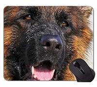 YENDOSTEEN Perro Corriendo Pastor Alemán Animal Picture Mouse Pad, Dog Mouse Pad con Bordes cosidos