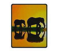 YENDOSTEEN Pintura de la Puesta del Sol de Elefantes Unisex cosidos y duraderos de precisión Cree mi Propia Alfombrilla de ratón Alfombrillas Impermeables