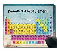 YENDOSTEEN Tabla periódica de Elementos Alfombrilla de ratón para Juegos Personalizada, fotografía aérea de Playa Alfombrillas de ratón temáticas con Borde Cosido