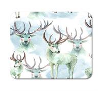YENDOSTEEN Yanteng Almohadillas para ratón Almohadilla para ratón Caucho Mini Rectángulo Acuarela Blanco como la Nieve Ciervos Vintage Feliz Navidad y Feliz Año Nuevo Alfombra para Juegos Juegos de