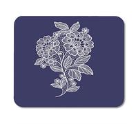 YENDOSTEEN Yanteng Almohadillas para Ratón Almohadillas para Ratón Patrón de Encaje Flores Floral Ganchillo Costura Blanca Alfombrilla de ratón Calada para Cuadernos