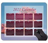 YENDOSTEEN Yanteng Calendar 2021, Alfombrilla de ratón Winter Snow Frost con Bordes cosidos