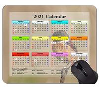 YENDOSTEEN Yanteng Calendar 2021 Year Mouse Pad, Animal Wings Tree Office Mouse Pad