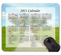 YENDOSTEEN Yanteng Calendar 2021 Year Mouse Pad, Grass Summer Green Office Mouse Pad