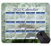 YENDOSTEEN Yanteng Calendar 2021 Year Mouse Pad, Spring Meadow Plant Office Mouse Pad