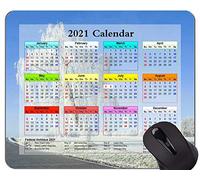 YENDOSTEEN Yanteng Calendar 2021 Year Mouse Pad, Winter Tree Landscape Office Mouse Pad