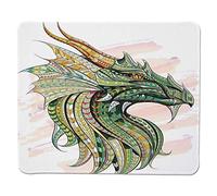 YENDOSTEEN Yanteng Gaming Mouse Pad Celtic Decor, Head of Legend Dragon con Efectos étnicos africanos Adornados en el Fondo del Grunge Mito diseño Celta, Borde Cosido múltiple