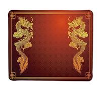 YENDOSTEEN Yanteng Gaming Mouse Pad Dragon, Herencia China Histórico Este con Motivos orientales con un Legendario diseño de Criaturas Decorativas, Naranja Amarillo Cosido Borde