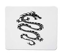 YENDOSTEEN Yanteng Gaming Mouse Pad Japonés Dragón, Negro Silueta Diseño Tribal Fantástica Serpiente Medieval con Garras Decorativas, Negro Blanco Gris Bordado