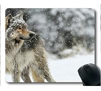 YENDOSTEEN Yanteng Gaming Mouse Pad, Snowfall Wildlife Winter Animal Wolf Mouse Pad (Multicolor)
