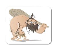 YENDOSTEEN Yanteng Mouse Pads Gaming Mouse Pad Hombre Cavernícola Cueva Neanderthal Vector Edad Antigua Barbaria Barba Decoración Oficina Antideslizante Respaldo de Goma Alfombrilla de ratón