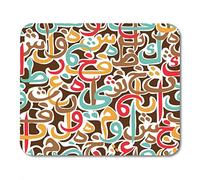 YENDOSTEEN Yanteng Mouse Pads Mouse Pads Patrón Árabe Colorido del Texto Eid para el Festival comunitario Al Fitr Traducción Gracias a Dios Color Mouse Pad para computadoras portátiles