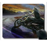 YENDOSTEEN Yanteng Mousepads, Fantasy Motorcycle Wolf Creature Art Mousemat (Multicolor)