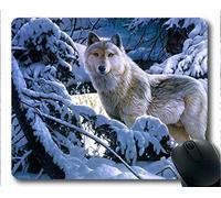 YENDOSTEEN Yanteng Mousepads, Snow White Wolf Winter Forest Wolf Art Mousepad (Multicolor)