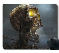 YENDOSTEEN Yanteng Rectángulo Personalizado Antideslizante de Goma Mousepad, Cabeza de Muerte cráneo Bronce Oscuro Esqueleto Cita inspiradora Alfombrilla de ratón