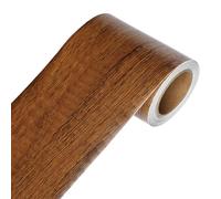 YENHOME Friso Adhesivo Pared Madera Marron 7.6x600cm Friso Para Pared Cenefa Adhesiva Para Paredes Marco de Espejo Madera Vinilo Autoadhesivo Muebles Montura Impermeable Baño Cocina de Papel