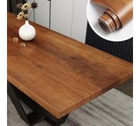 YENHOME Papel Adhesivo para Muebles Madera Oscura 40x300cm Vinilo Madera Adhesivo Encimera Cocina Armarios Escritorio Resistente al Calor Papel Tapiz Autoadhesivo Marron para Salon Dormitorio