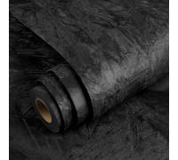 YENHOME Papel Pared Adhesivo pared Dormitorio Terciopelo 40 x 500 cm Papel Pintado Adhesivo Terciopelo Negro Rollo Vinilo Autoadhesivo Negro Decorativo Salon Tapiz Habitacion Sala de Estar