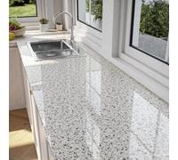 YENHOME Papel Pintado Autoadhesivo Efecto Granito Baño 40x300cm Vinilos Adhesivos para Encimera de Cocina Impermeable Granito Gris Papel Adhesivo Rollo Vinilo Adhesivo Muebles Mesa Escalera