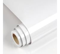 YENHOME Papel Pintado Blanco Brillo Vinilo para Muebles 60x300cm Papel Decorativo Pared Adhesivo Blanco Brillante para Baño Salon Cocina Vinilo Autoadhesivo Impermeable para Cajón Vitrina